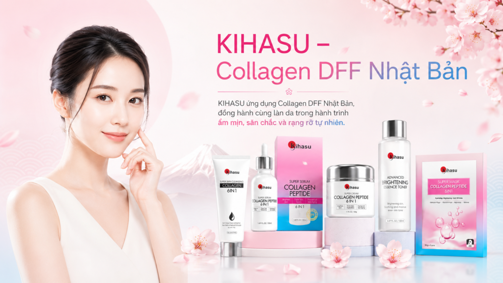 Bộ mỹ phẩm Collagen Peptide Nhật Bản KIHASU