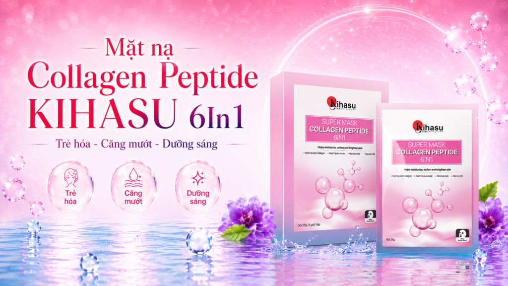 Mặt nạ Collagen Peptide KIHASU 6In1 bổ sung độ ẩm