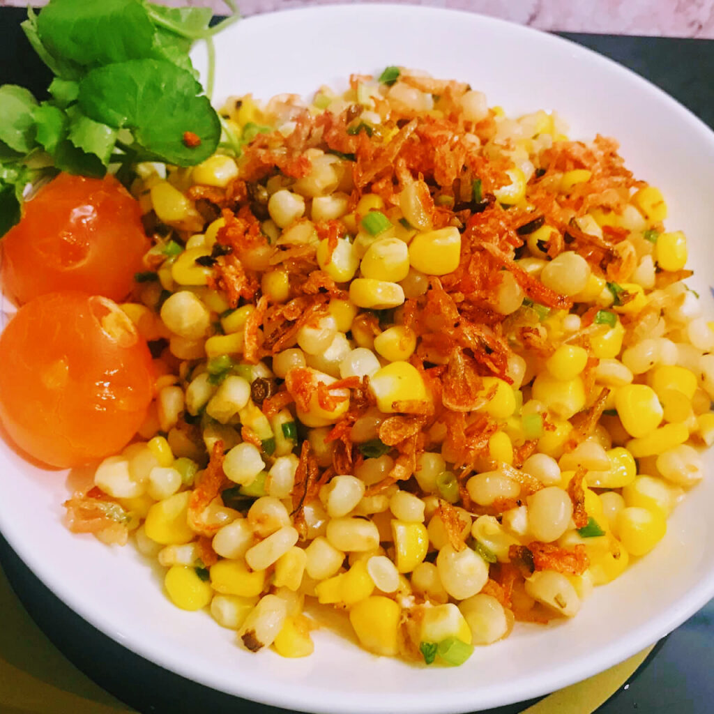 Ngô ngọt xào tép