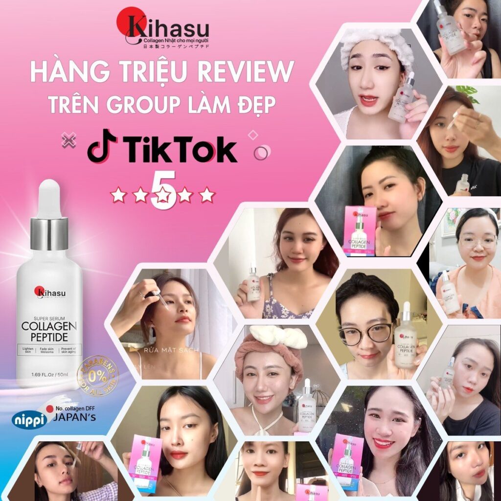 Serum Collagen Peptide được các Hot Tiktoker nhiệt tình "lăng xê"