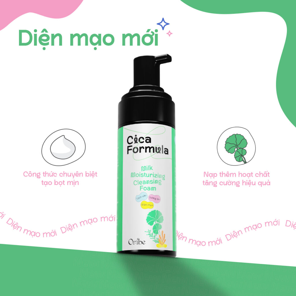 Sữa rửa mặt rau má dạng bọt Oribe Cicaformula Sữa rửa mặt rau má dạng bọt Oribe Cicaformula