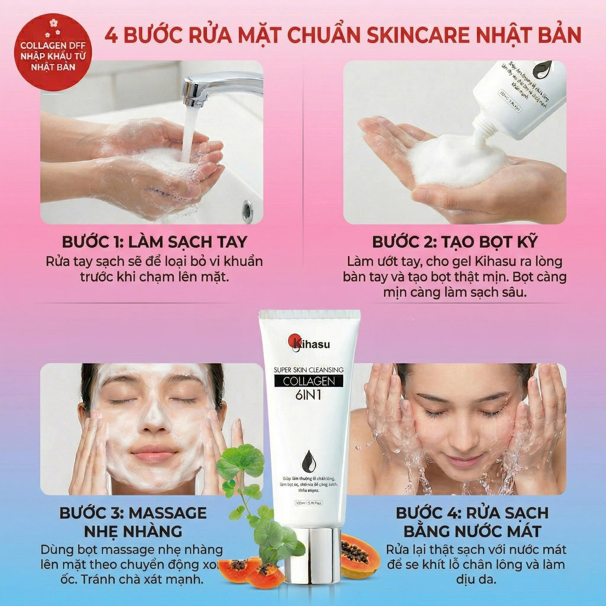 Quy trình rửa mặt đúng chuẩn 60 giây