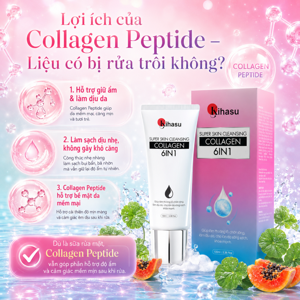 Lợi ích của Collagen Peptide – Liệu có bị rửa trôi không?