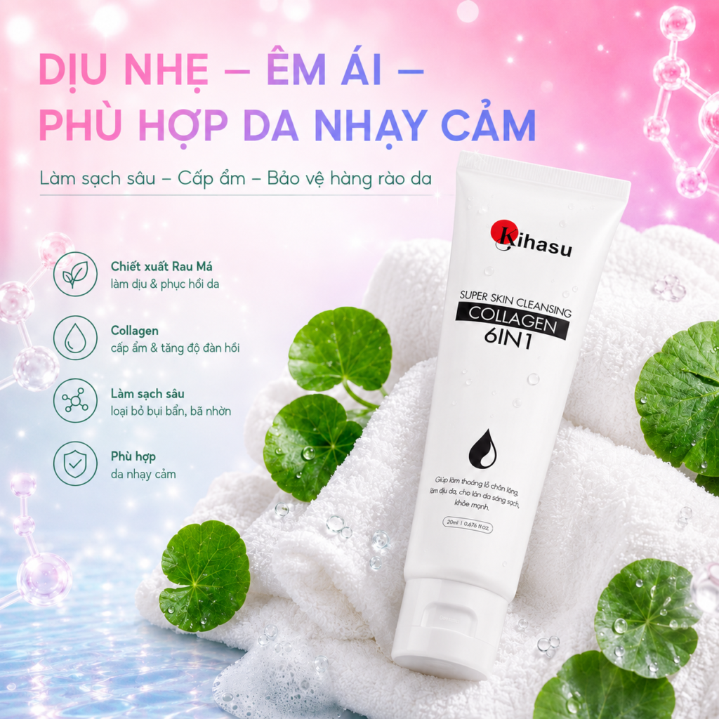 Cơ chế bảo vệ hàng rào da của tuýp sữa rửa mặt collagen Nhật Bản