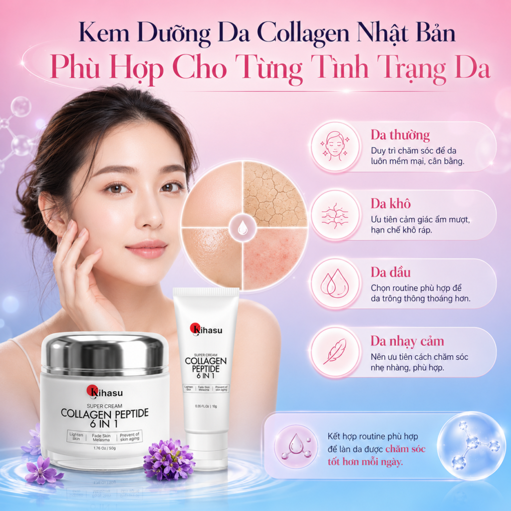 Gợi ý kem dưỡng peptide trong routine KIHASU