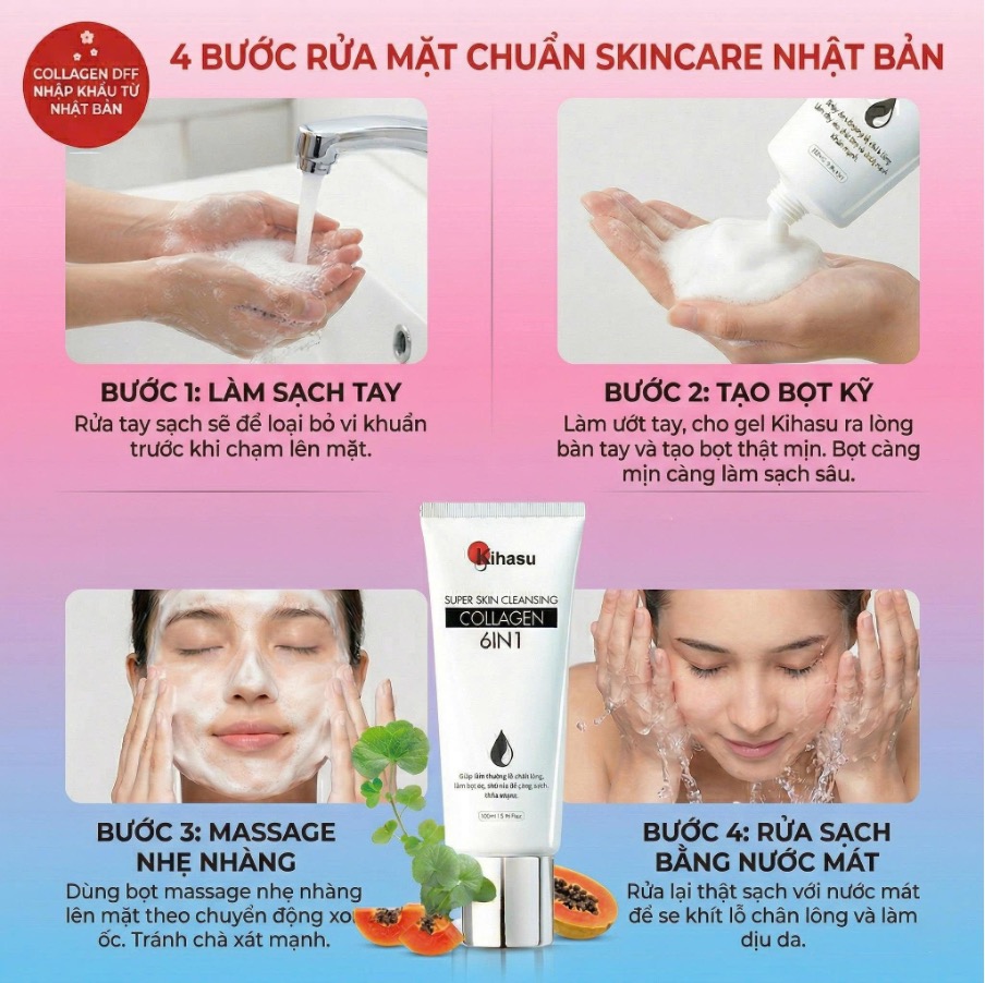 Hướng dẫn kỹ thuật rửa mặt tạo bọt chuẩn Nhật Bản giúp bảo vệ cấu trúc da và ngăn ngừa chảy xệ. Hướng dẫn kỹ thuật rửa mặt tạo bọt chuẩn Nhật Bản giúp bảo vệ cấu trúc da và ngăn ngừa chảy xệ.