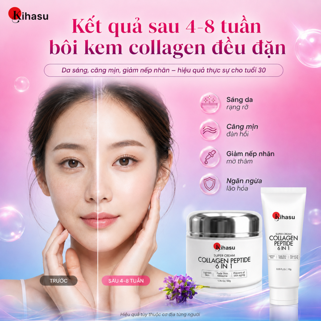 Cách sử dụng Kem dưỡng Collagen Peptide KIHASU