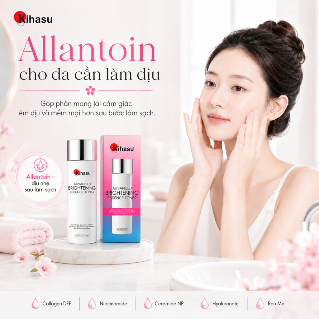 Allantoin – thành phần hỗ trợ làm dịu da sau rửa mặt
