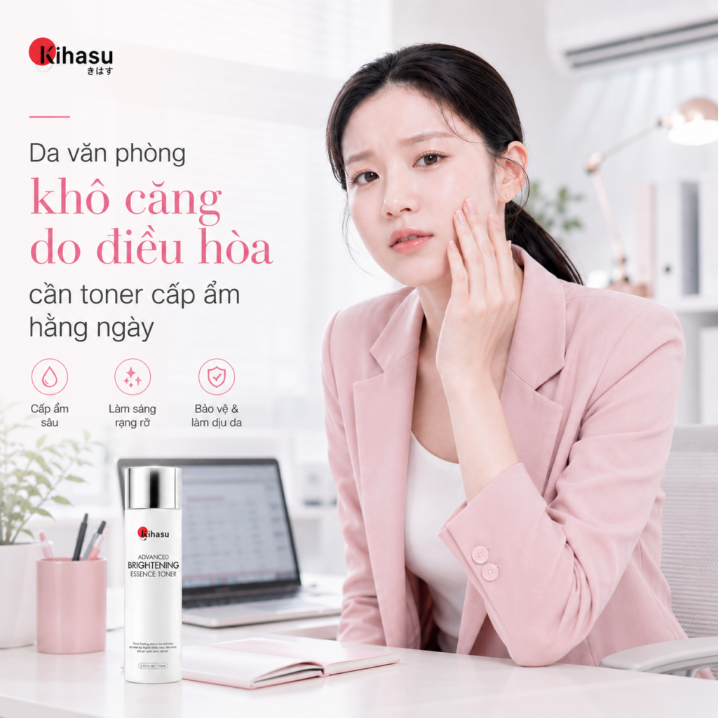 Da khô do ngồi điều hòa nhiều Da khô do ngồi điều hòa nhiều