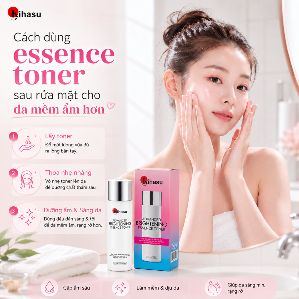 Cách dùng essence toner cho dân văn phòng