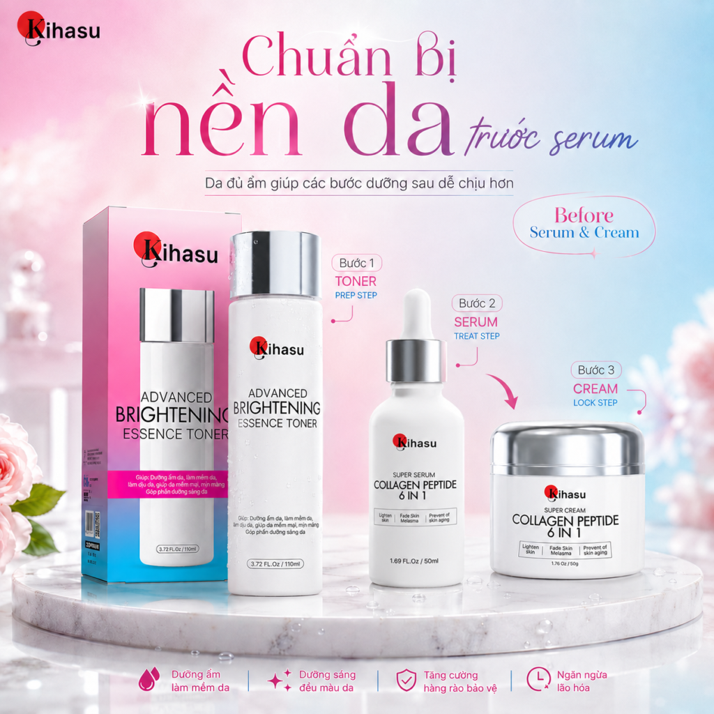 Cách dùng KIHASU Essence Toner để tối ưu routine
