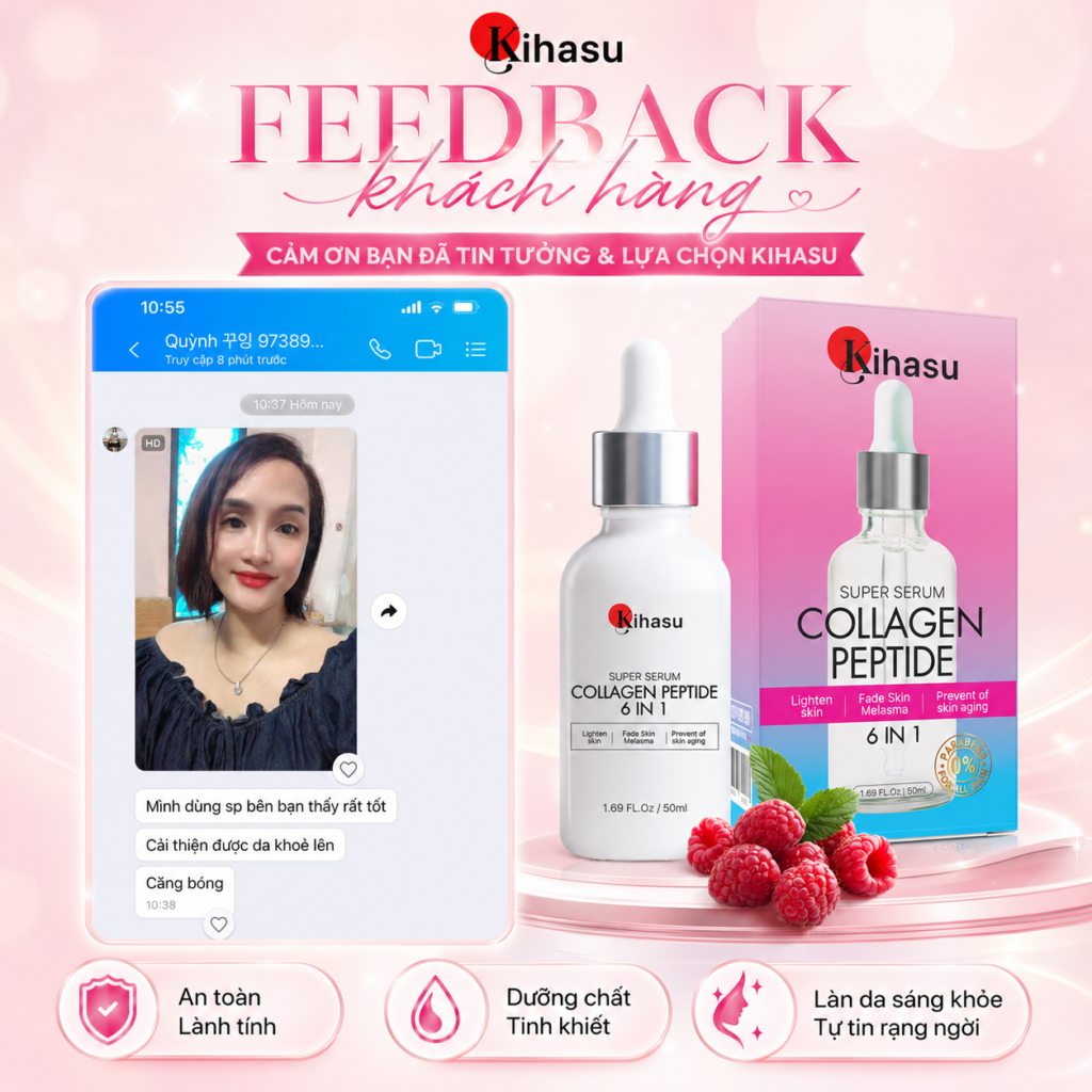 Review Thực Tế Khách Hàng Serum & Kem Dưỡng Collagen KIHASU