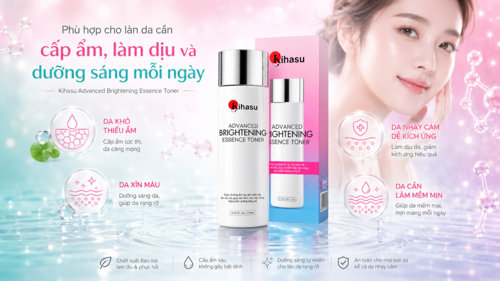 Cấp ẩm dưỡng sáng toner kihasu Cấp ẩm dưỡng sáng toner kihasu