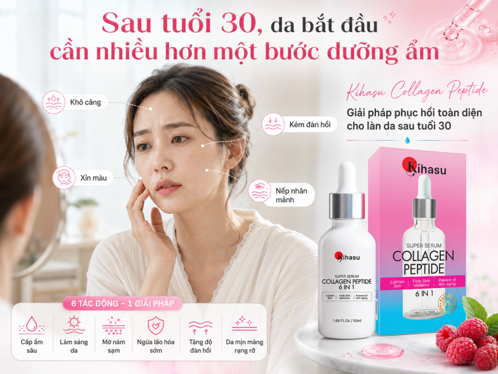 Vì sao da ở tuổi 30+ cần được bổ sung collagen đúng cách?