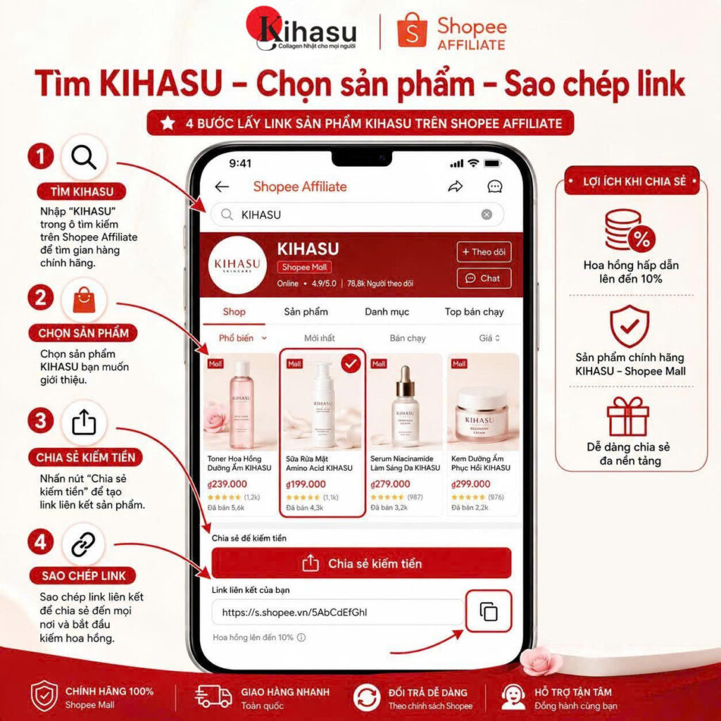 Cách lấy link sản phẩm KIHASU trên Shopee Cách lấy link sản phẩm KIHASU trên Shopee