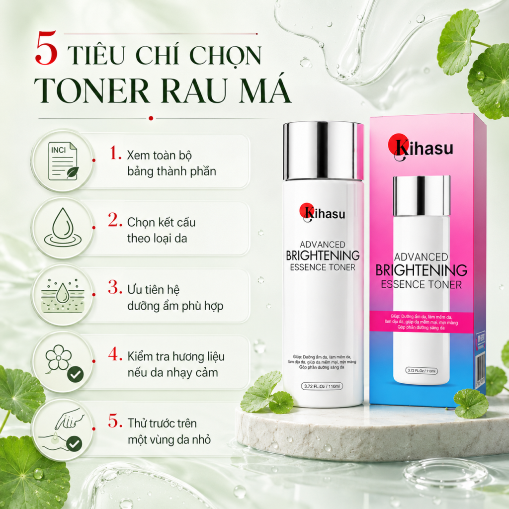 5 tiêu chí chọn toner rau má 