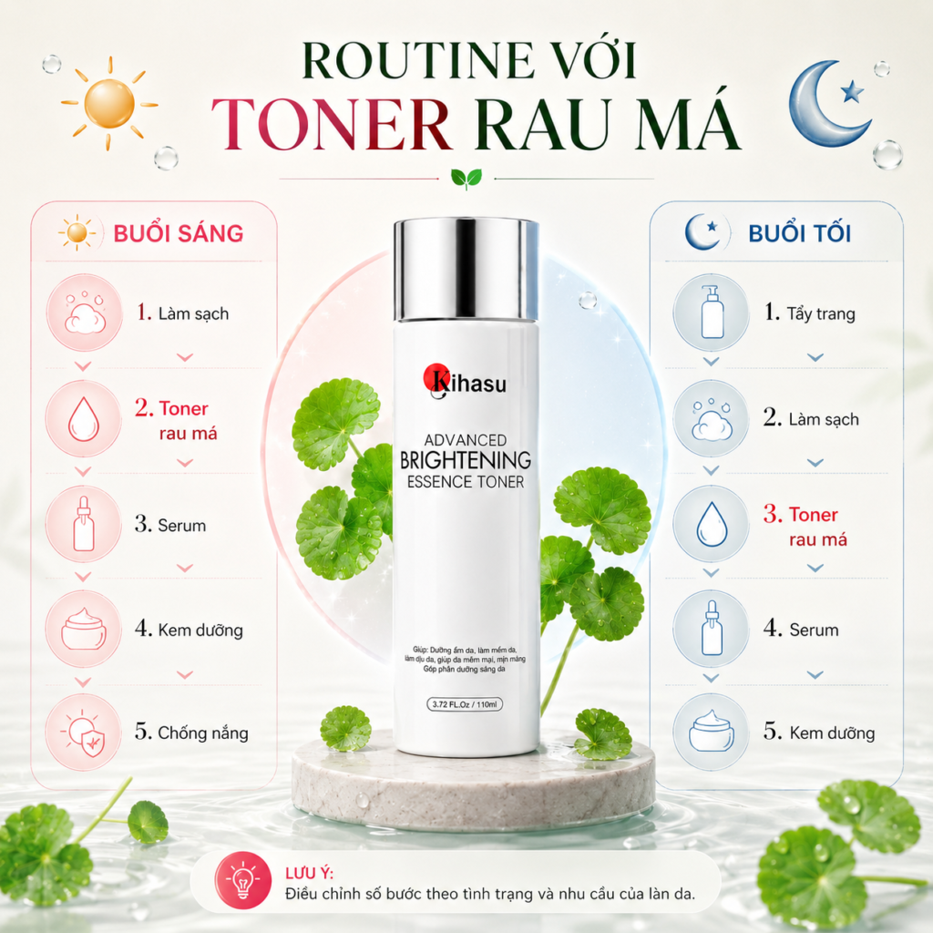 Cách sử dụng toner rau má đúng