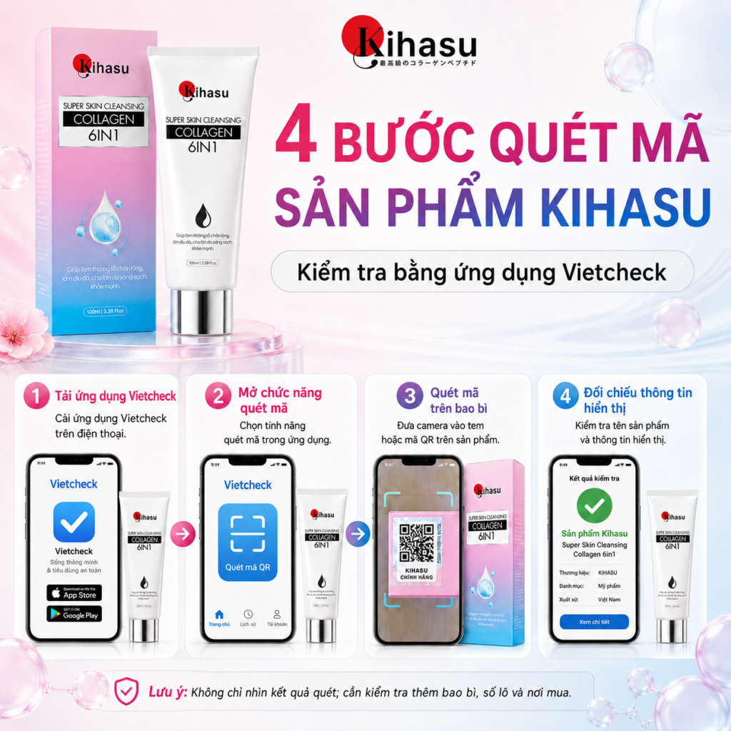 4 bước check hàng chính hãng kihasu 