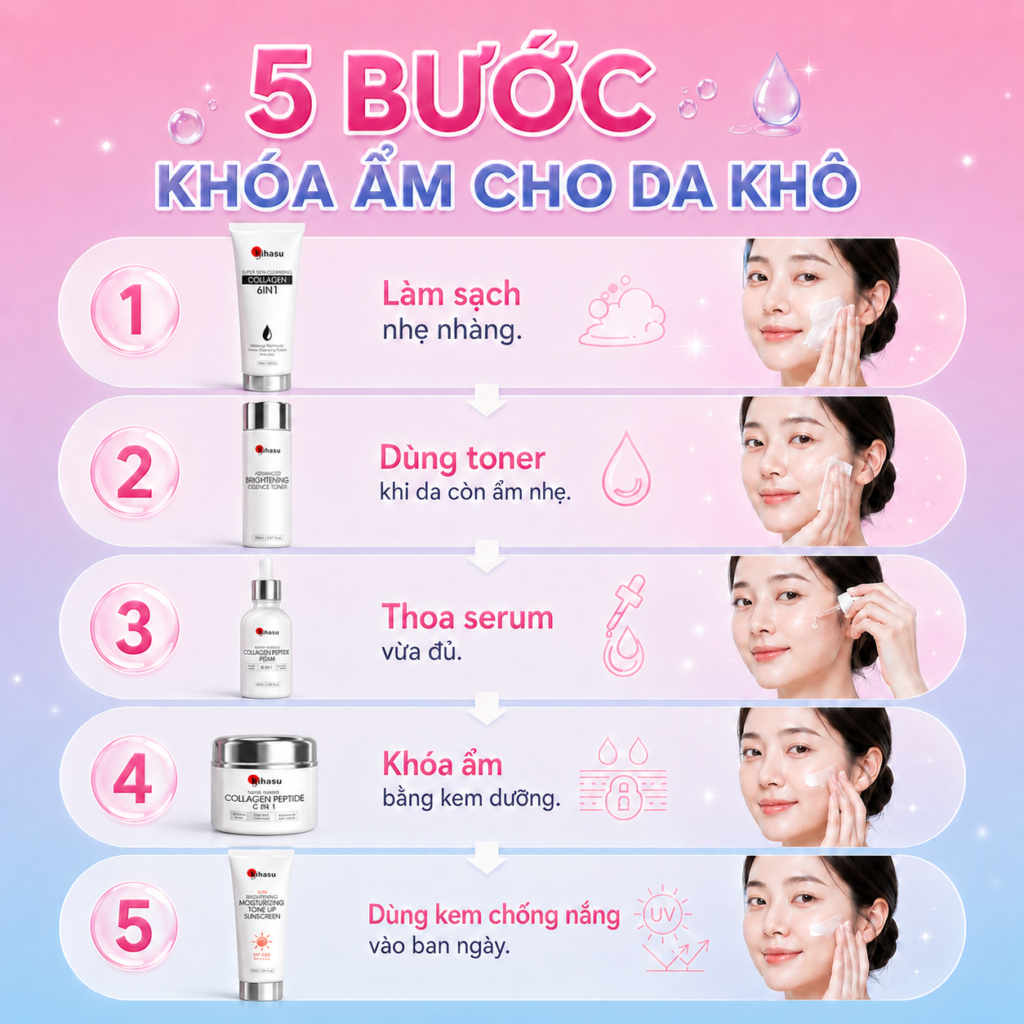 Chất hút ẩm làm mềm và khóa ẩm trong kem dưỡng da khô