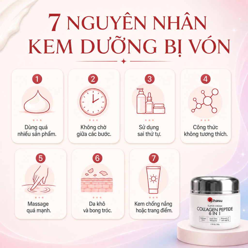 Bảy nguyên nhân khiến kem dưỡng bị vón cục trên da