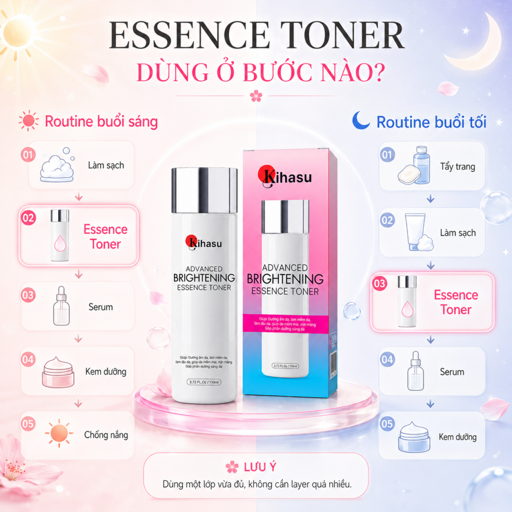 Essence toner dùng ở bước nào