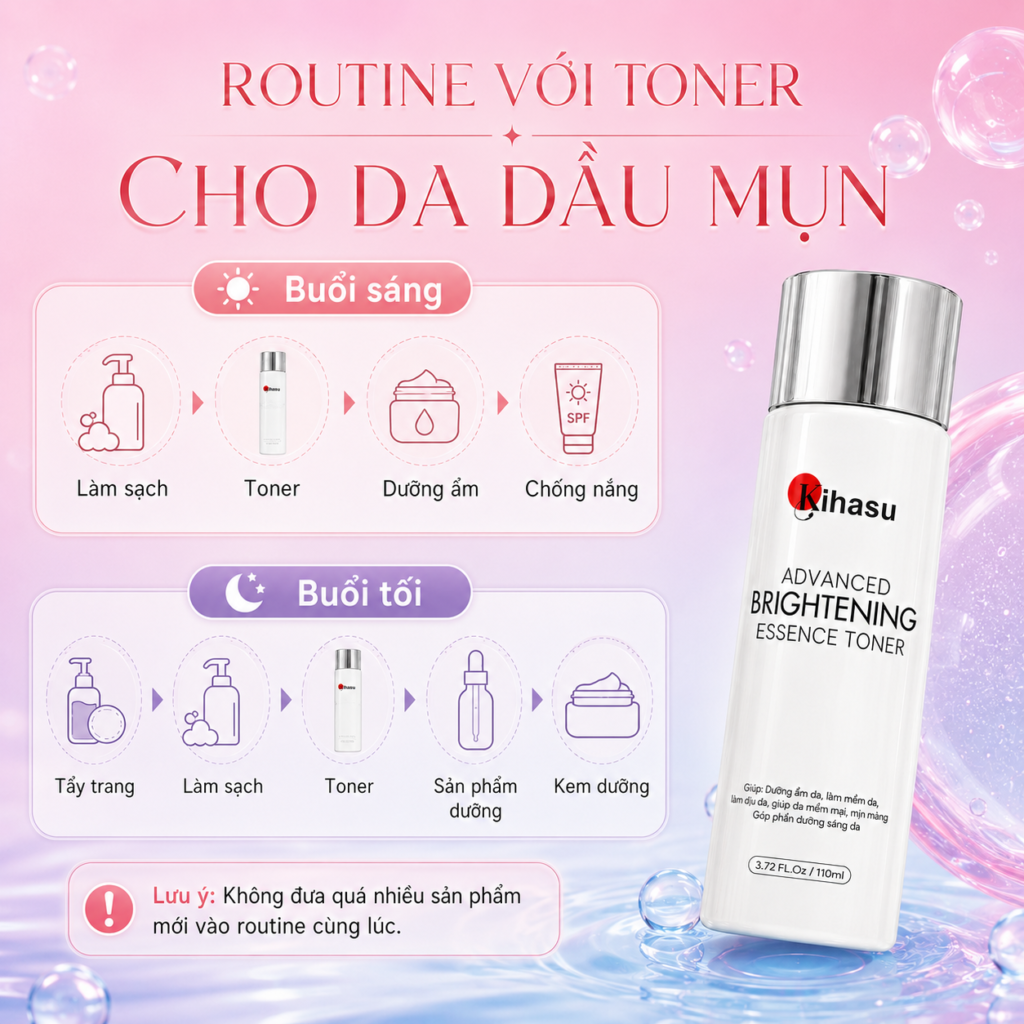 Cách dùng toner để hạn chế bí và dính da Cách dùng toner để hạn chế bí và dính da