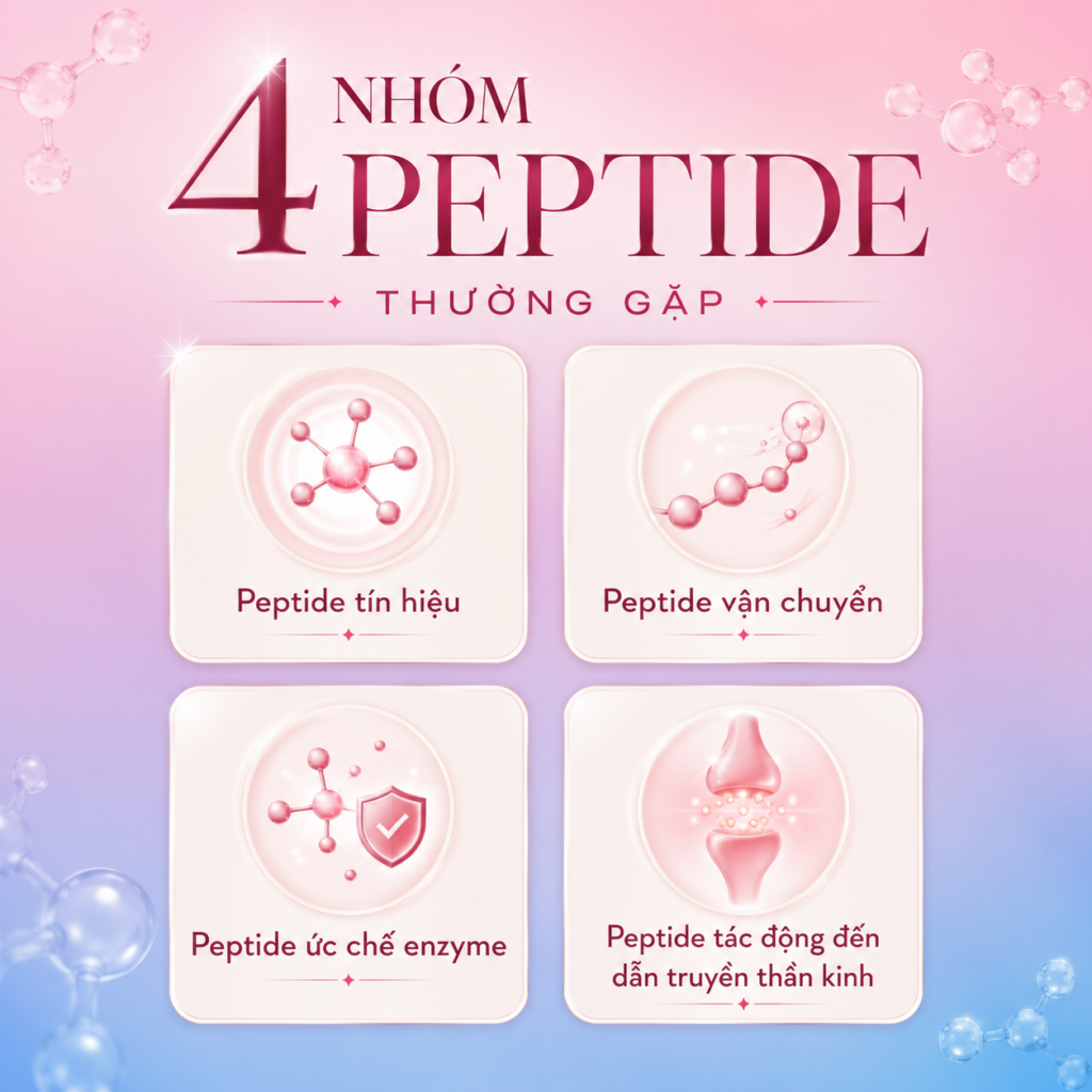 Các nhóm peptide thường gặp trong kem dưỡng và mỹ phẩm