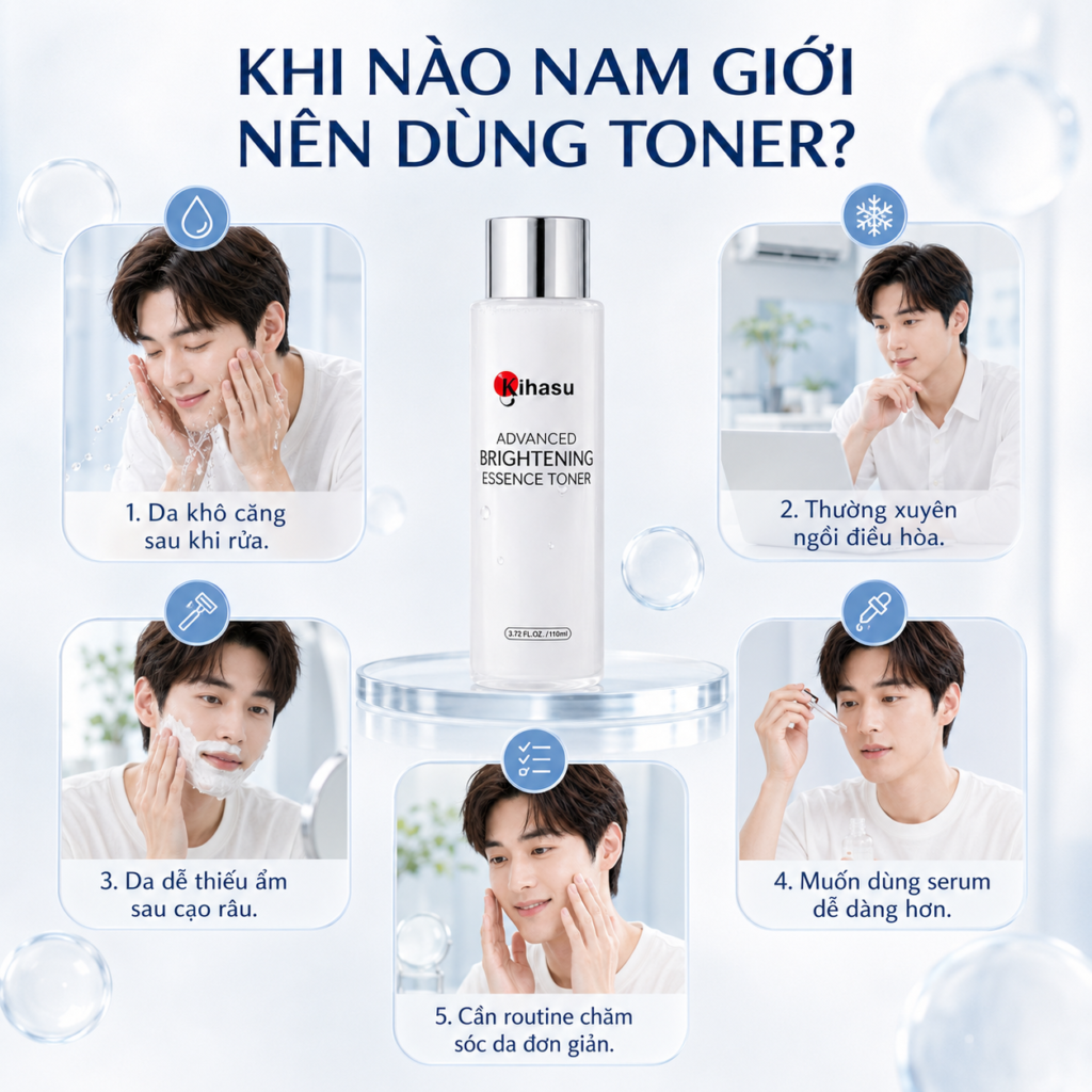 Những trường hợp nam giới nên bổ sung toner vào routine
