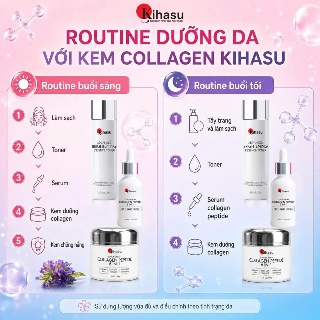 Cách dùng kem collagen trong routine hằng ngày Cách dùng kem collagen trong routine hằng ngày