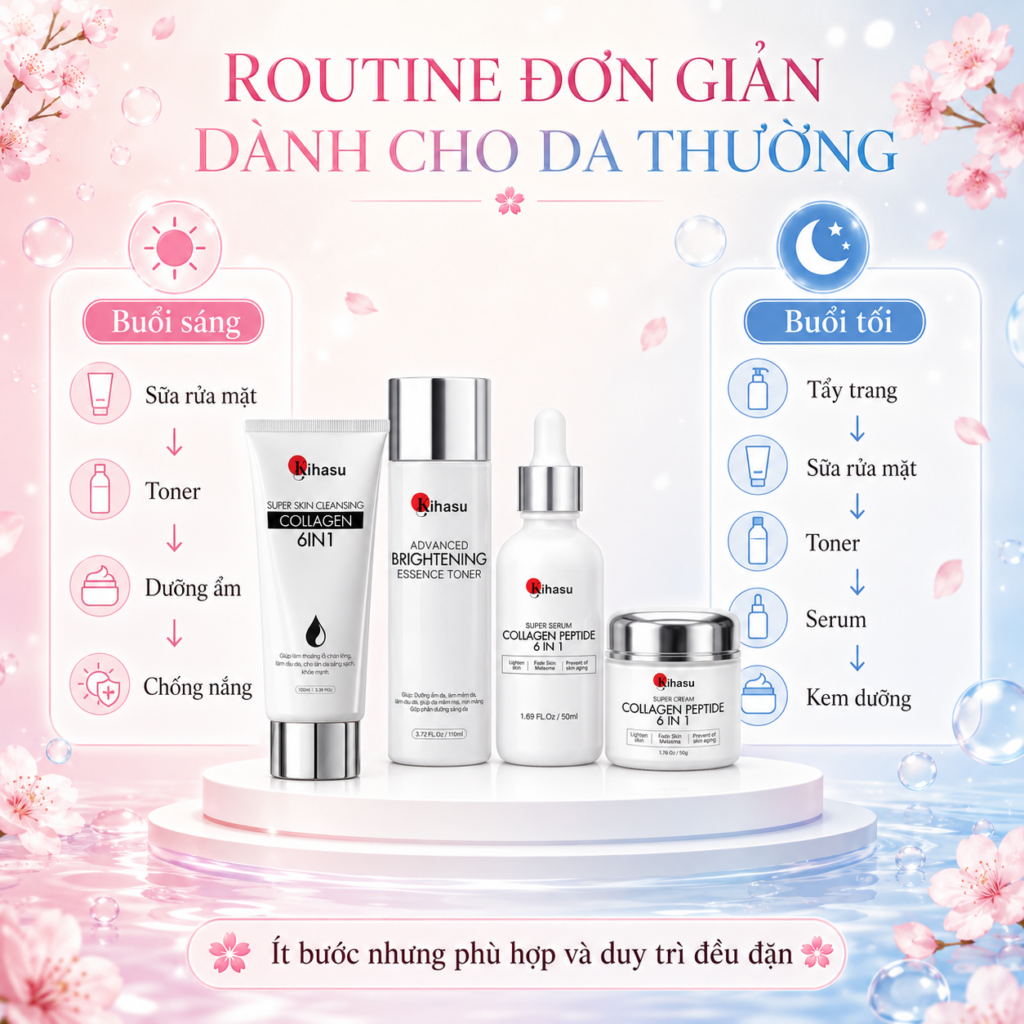  Layer toner chỉ là bước dưỡng nền; serum và kem dưỡng vẫn có vai trò riêng.