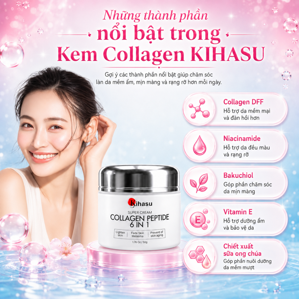 Những thành phần nổi bật trong Kem Collagen KIHASU