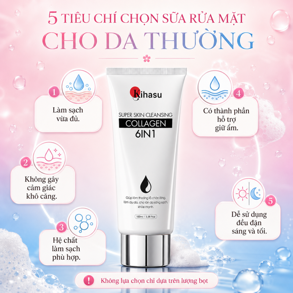 Tiêu chí lựa chọn sữa rửa mặt phù hợp cho da thường Tiêu chí lựa chọn sữa rửa mặt phù hợp cho da thường