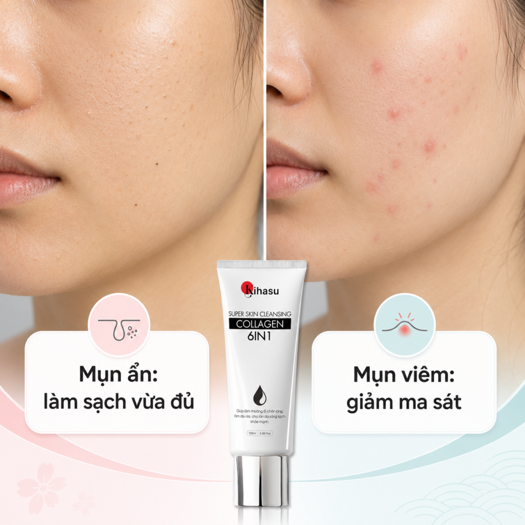 Cách chọn sữa rửa mặt cho mụn ẩn và mụn viêm