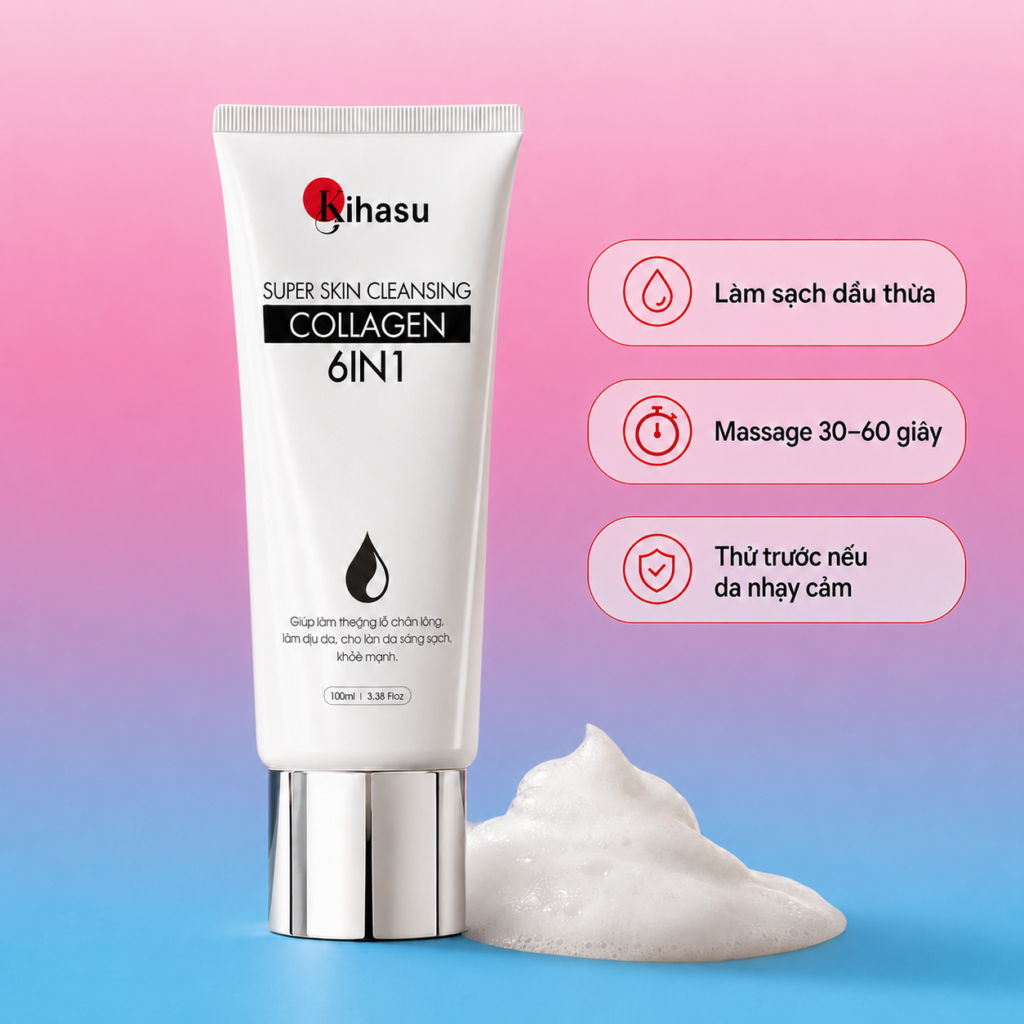 Sữa Rửa Mặt Collagen KIHASU 6IN1 100ml cho da dầu mụn tham khảo